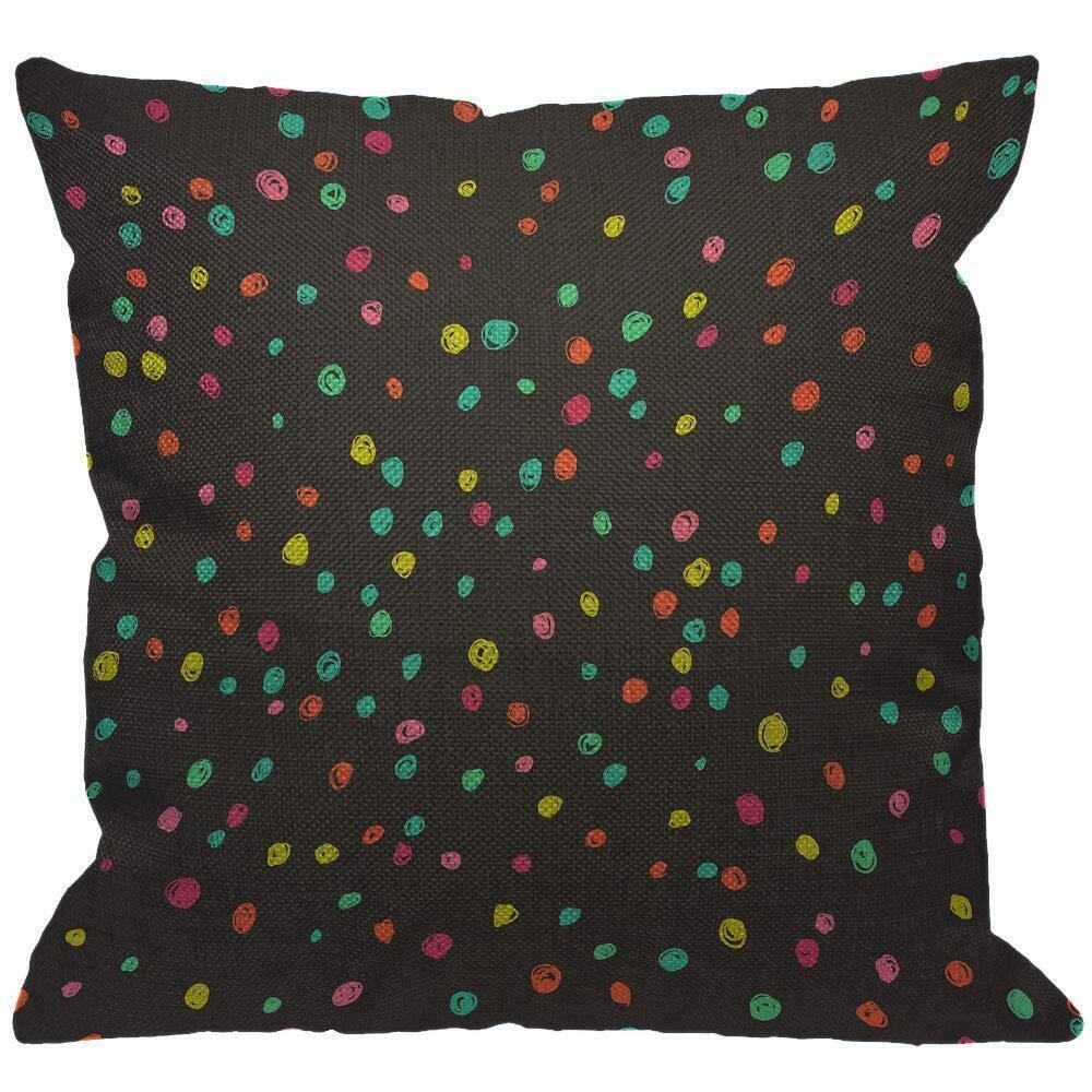 4403 Colorful Dot Spotty Throw Pillow Cover,Chaotic Doodle Emerald Fuchsia